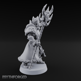 Skull Helmeted Black Monk Miniature for Dungeons and Dragons, Pathfinder or other TTRPGs