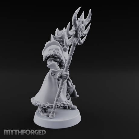 Skull Helmeted Black Monk Miniature for Dungeons and Dragons, Pathfinder or other TTRPGs
