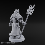 Skull Helmeted Black Monk Miniature for Dungeons and Dragons, Pathfinder or other TTRPGs
