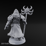 Skull Helmeted Black Monk Miniature for Dungeons and Dragons, Pathfinder or other TTRPGs