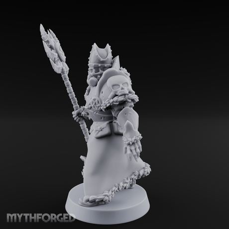 Skull Helmeted Black Monk Miniature for Dungeons and Dragons, Pathfinder or other TTRPGs