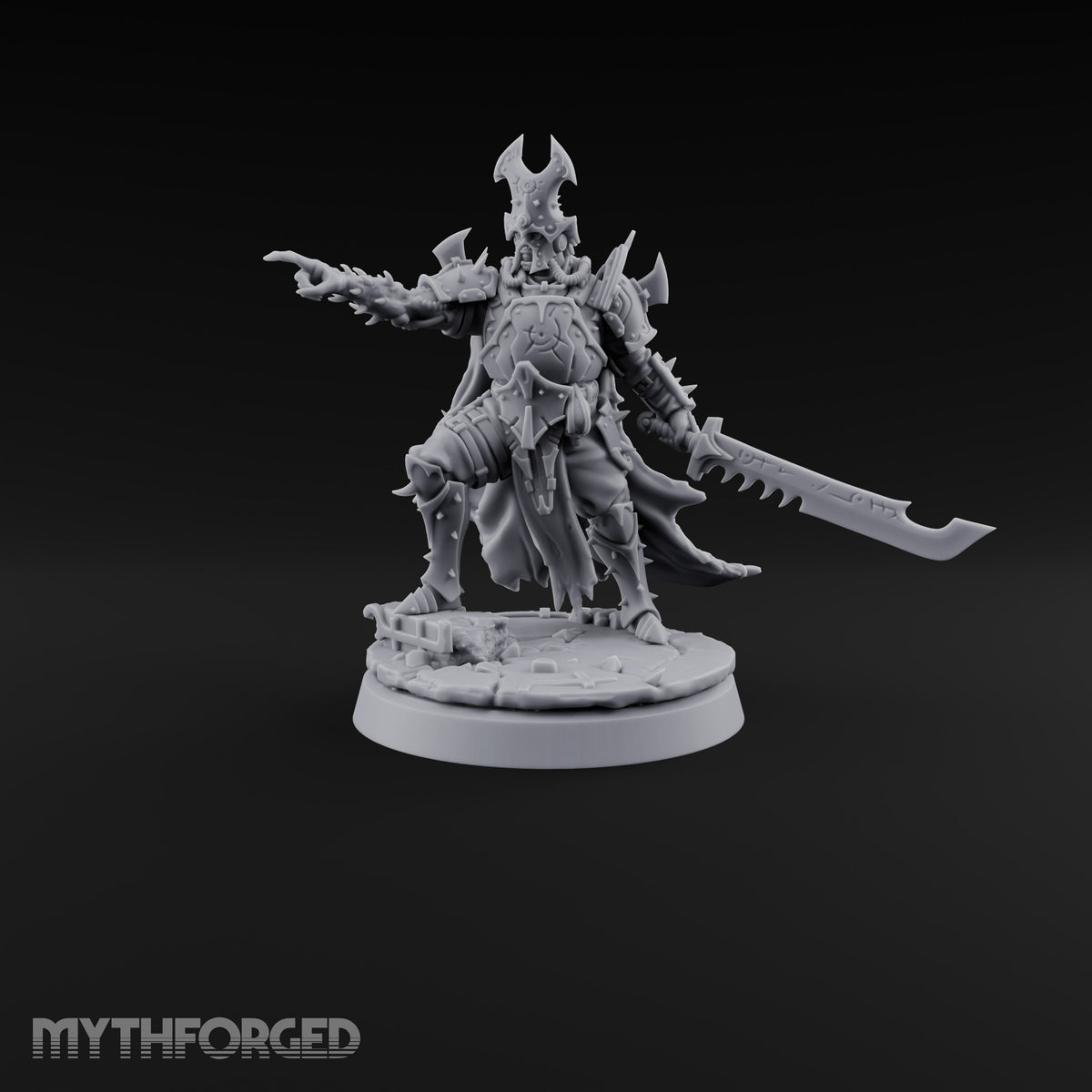 Point and Purge Human Horned-Helm Overseer with Serrated Greatsword