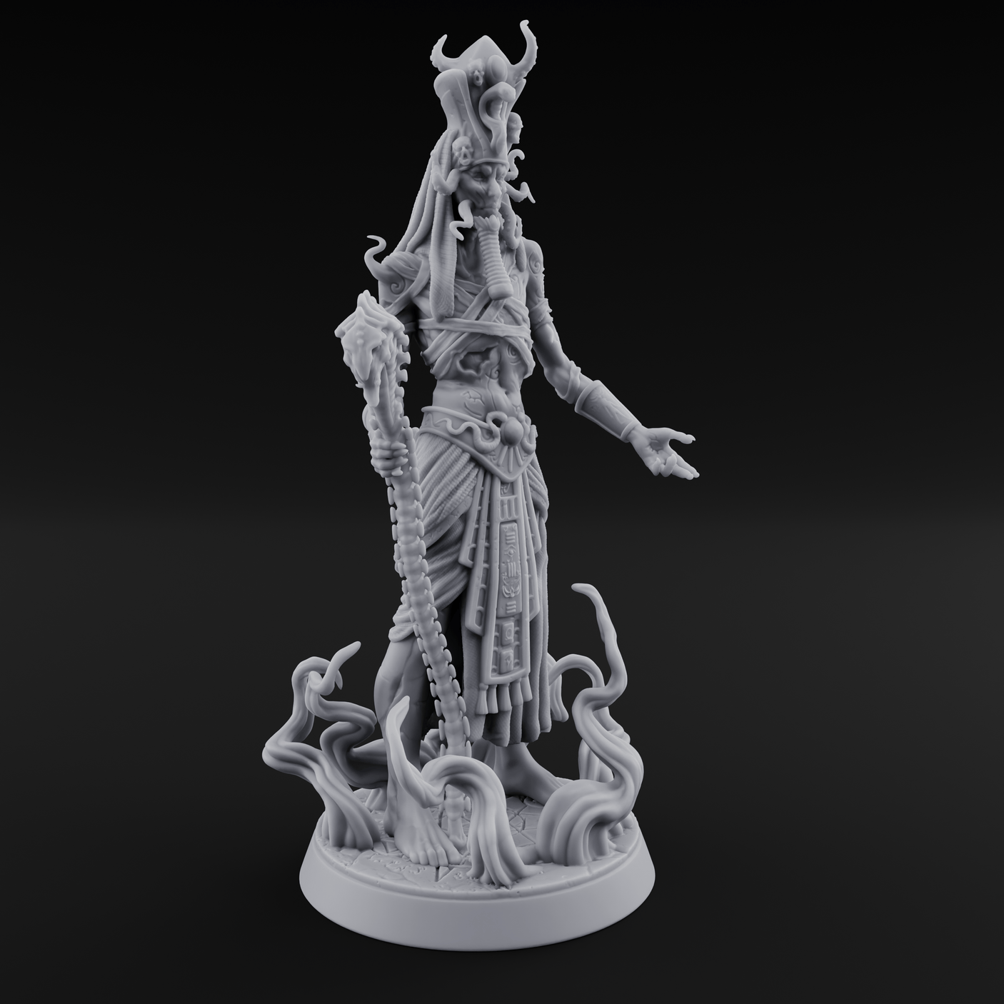 The Black Pharaoh Miniature for Dungeons and Dragons, Pathfinder or other TTRPGs