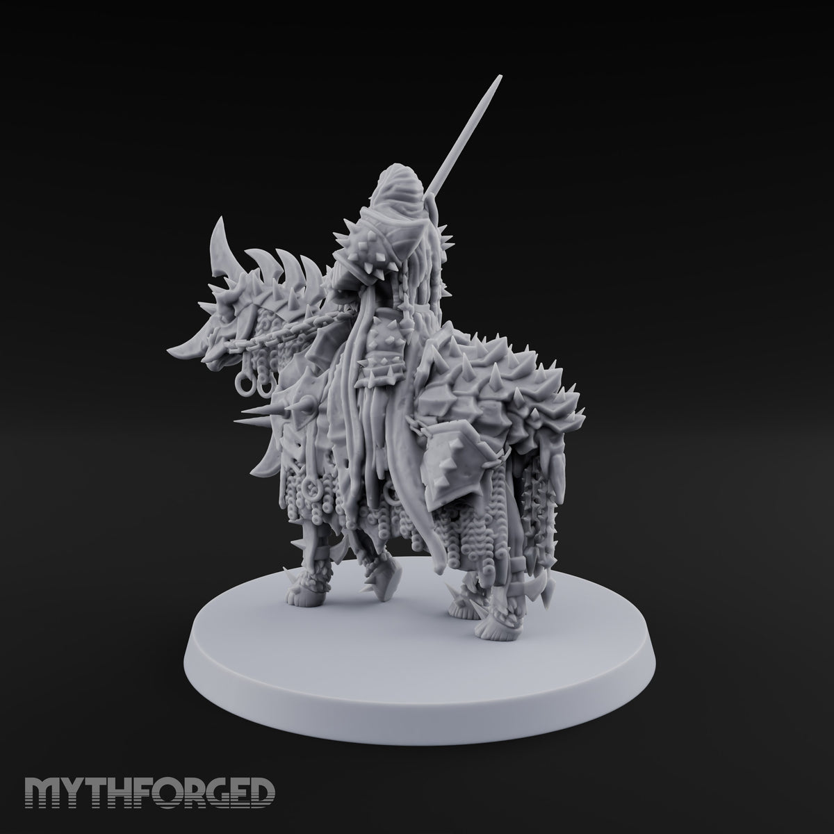 Hoofbeats Under a Dead Moon Wraith Rider on Spiked Warhorse