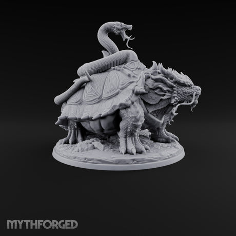 The Stowaway Never Left Dragon Turtle with Coiled Serpent