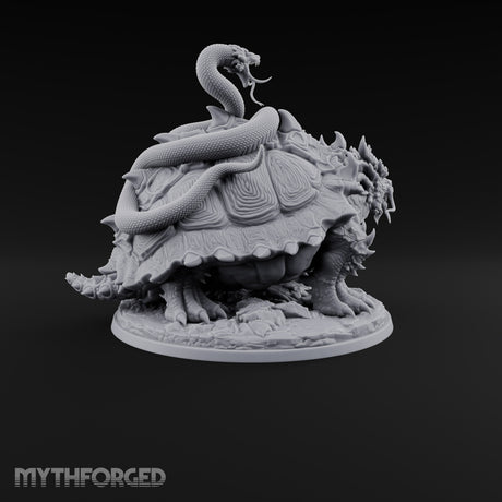 The Stowaway Never Left Dragon Turtle with Coiled Serpent