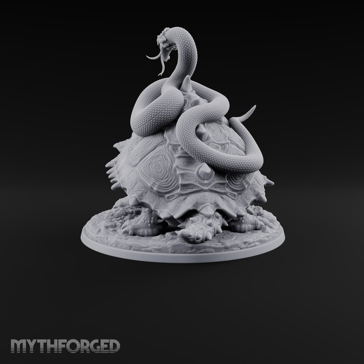 The Stowaway Never Left Dragon Turtle with Coiled Serpent