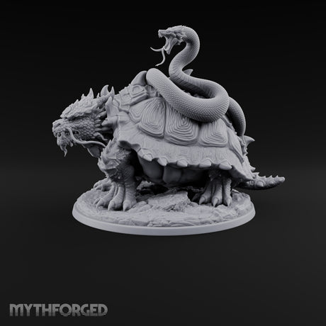 The Stowaway Never Left Dragon Turtle with Coiled Serpent