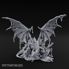 Dripping And Oozing Black Dragon Miniature for Dungeons and Dragons, Pathfinder or other TTRPGs