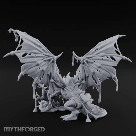 Dripping And Oozing Black Dragon Miniature for Dungeons and Dragons, Pathfinder or other TTRPGs
