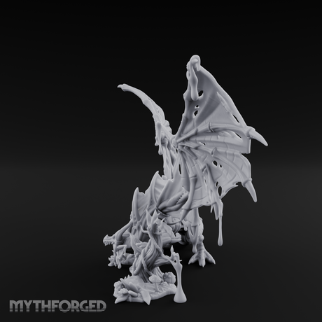 Dripping And Oozing Black Dragon Miniature for Dungeons and Dragons, Pathfinder or other TTRPGs