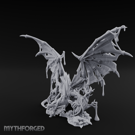 Dripping And Oozing Black Dragon Miniature for Dungeons and Dragons, Pathfinder or other TTRPGs