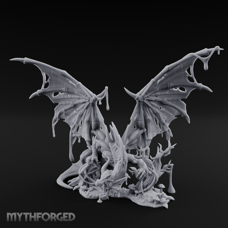 Dripping And Oozing Black Dragon Miniature for Dungeons and Dragons, Pathfinder or other TTRPGs