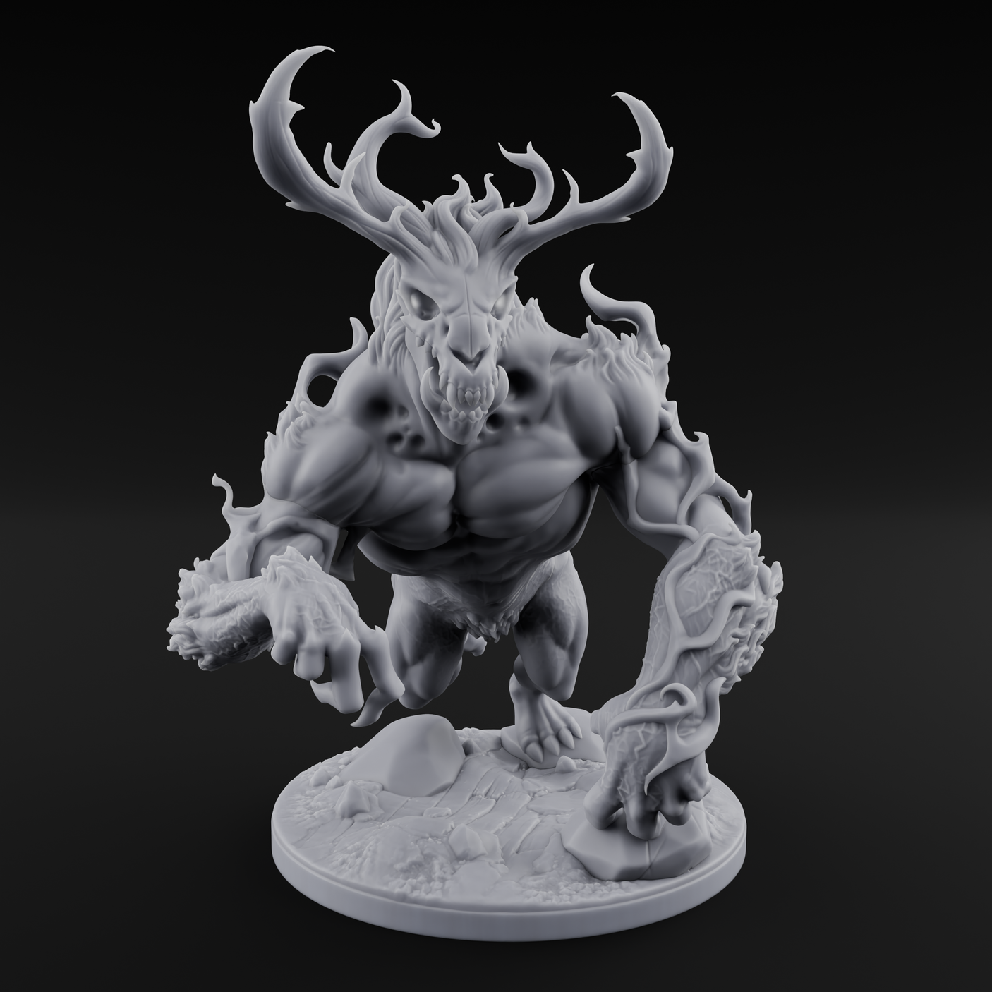 Lumbering And Hungry Wendigo Brute Miniature for Dungeons and Dragons, Pathfinder or other TTRPGs