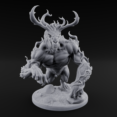 Lumbering And Hungry Wendigo Brute Miniature for Dungeons and Dragons, Pathfinder or other TTRPGs