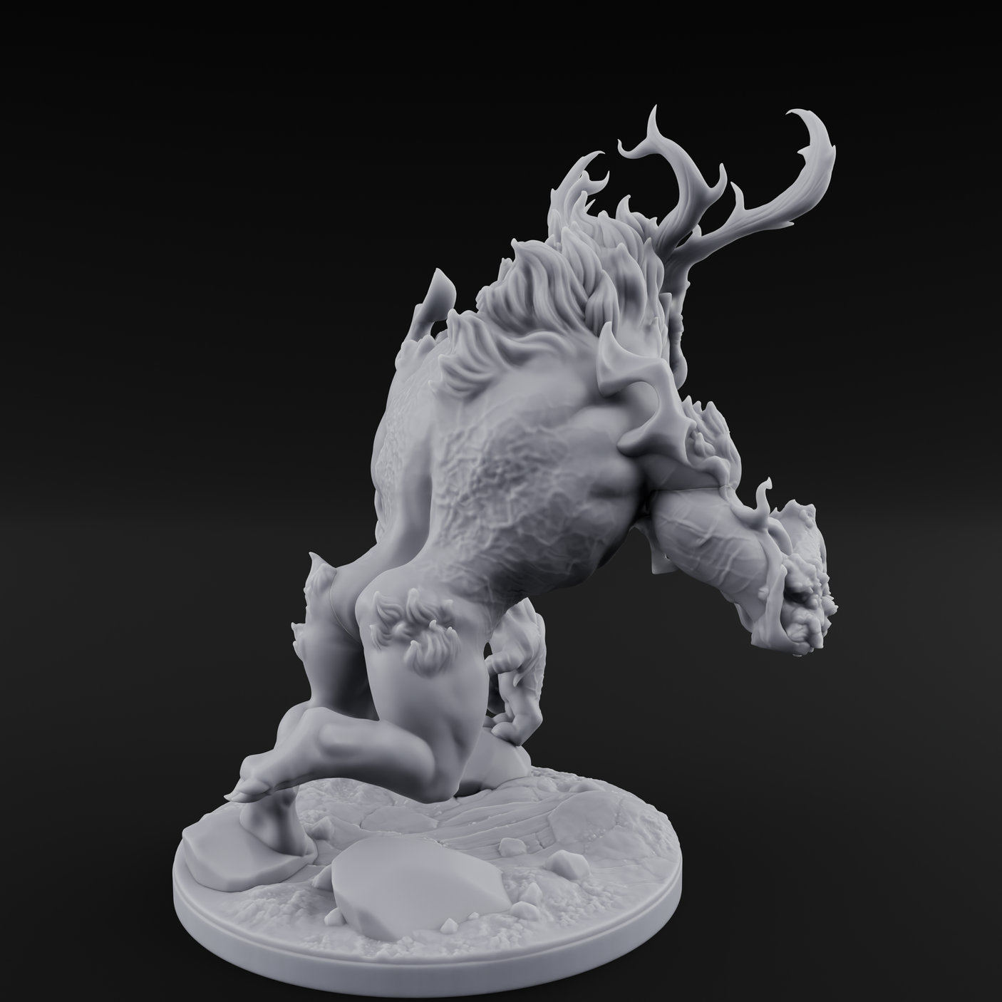 Lumbering And Hungry Wendigo Brute Miniature for Dungeons and Dragons, Pathfinder or other TTRPGs
