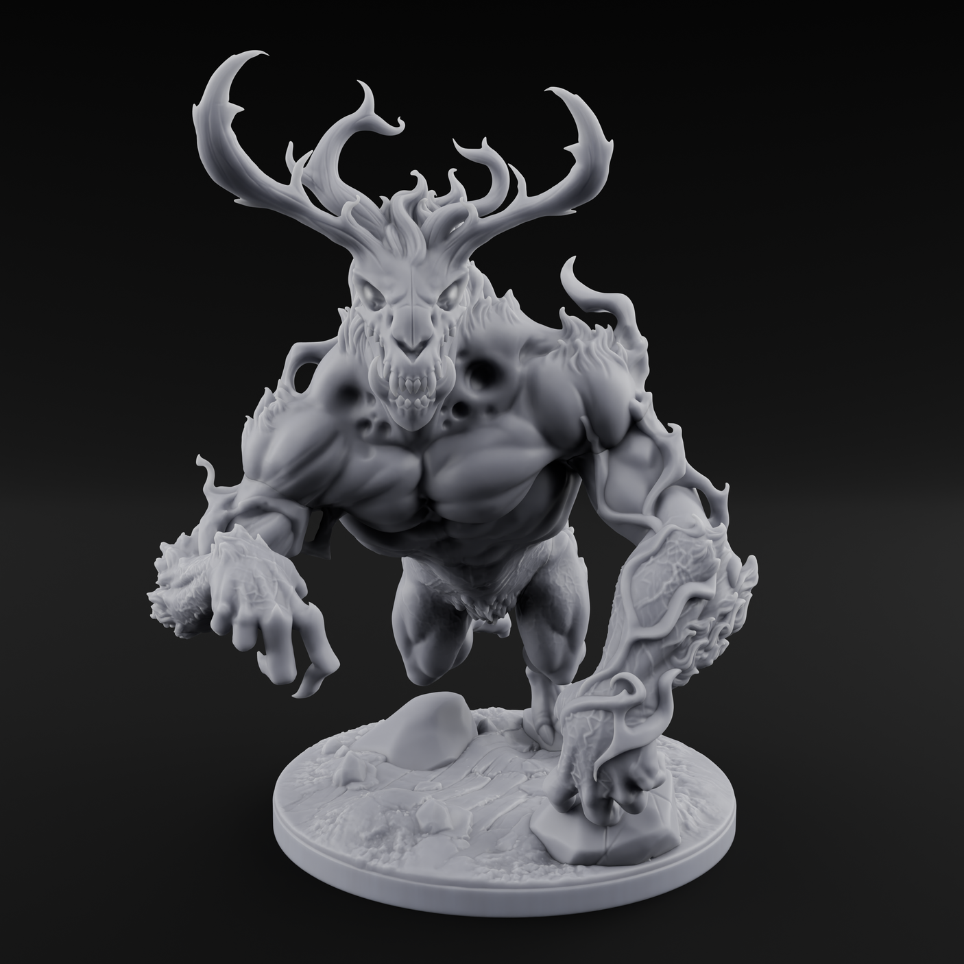 Lumbering And Hungry Wendigo Brute Miniature for Dungeons and Dragons, Pathfinder or other TTRPGs