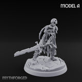 Blade And Axe Brandishing Skeleton Warrior A Miniature for Dungeons and Dragons, Pathfinder or other TTRPGs