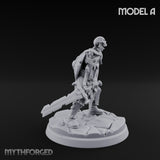 Blade And Axe Brandishing Skeleton Warrior A Miniature for Dungeons and Dragons, Pathfinder or other TTRPGs