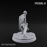 Blade And Axe Brandishing Skeleton Warrior A Miniature for Dungeons and Dragons, Pathfinder or other TTRPGs