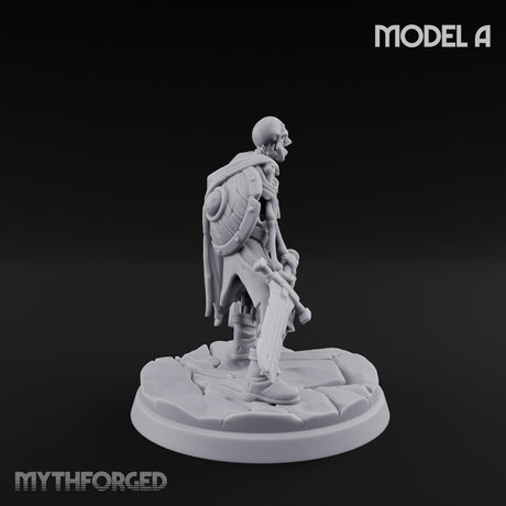 Blade And Axe Brandishing Skeleton Warrior A Miniature for Dungeons and Dragons, Pathfinder or other TTRPGs