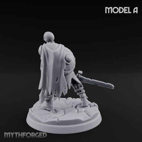 Blade And Axe Brandishing Skeleton Warrior A Miniature for Dungeons and Dragons, Pathfinder or other TTRPGs