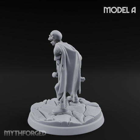 Blade And Axe Brandishing Skeleton Warrior A Miniature for Dungeons and Dragons, Pathfinder or other TTRPGs