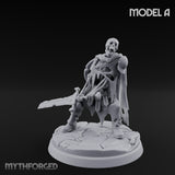 Blade And Axe Brandishing Skeleton Warrior A Miniature for Dungeons and Dragons, Pathfinder or other TTRPGs
