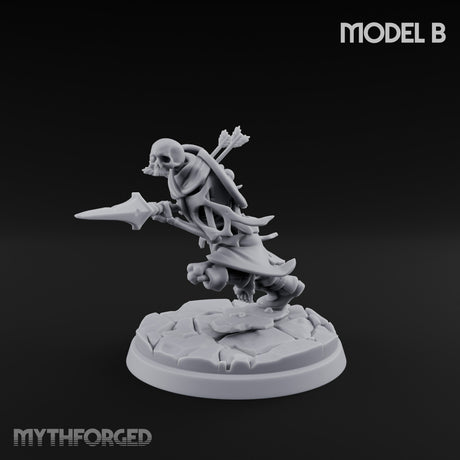 Blade And Axe Brandishing Skeleton Warrior B Miniature for Dungeons and Dragons, Pathfinder or other TTRPGs