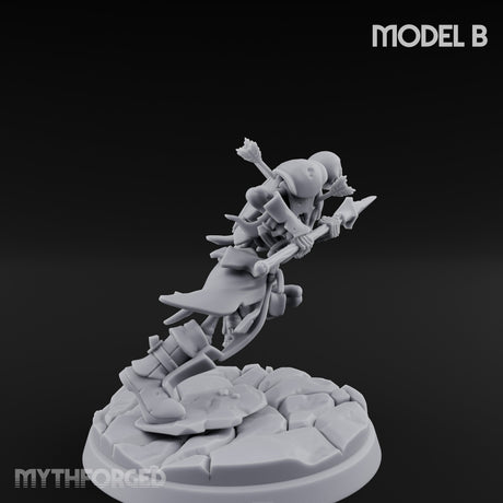 Blade And Axe Brandishing Skeleton Warrior B Miniature for Dungeons and Dragons, Pathfinder or other TTRPGs