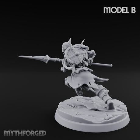 Blade And Axe Brandishing Skeleton Warrior B Miniature for Dungeons and Dragons, Pathfinder or other TTRPGs