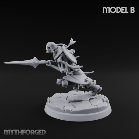 Blade And Axe Brandishing Skeleton Warrior B Miniature for Dungeons and Dragons, Pathfinder or other TTRPGs