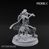 Blade And Axe Brandishing Skeleton Warrior C Miniature for Dungeons and Dragons, Pathfinder or other TTRPGs