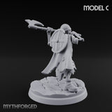 Blade And Axe Brandishing Skeleton Warrior C Miniature for Dungeons and Dragons, Pathfinder or other TTRPGs