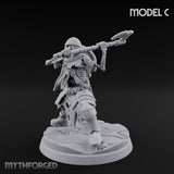 Blade And Axe Brandishing Skeleton Warrior C Miniature for Dungeons and Dragons, Pathfinder or other TTRPGs