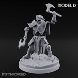 Blade And Axe Brandishing Skeleton Warrior D Miniature for Dungeons and Dragons, Pathfinder or other TTRPGs