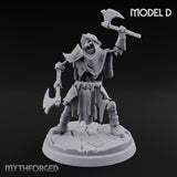 Blade And Axe Brandishing Skeleton Warrior D Miniature for Dungeons and Dragons, Pathfinder or other TTRPGs