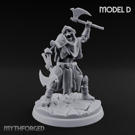 Blade And Axe Brandishing Skeleton Warrior D Miniature for Dungeons and Dragons, Pathfinder or other TTRPGs