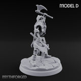 Blade And Axe Brandishing Skeleton Warrior D Miniature for Dungeons and Dragons, Pathfinder or other TTRPGs