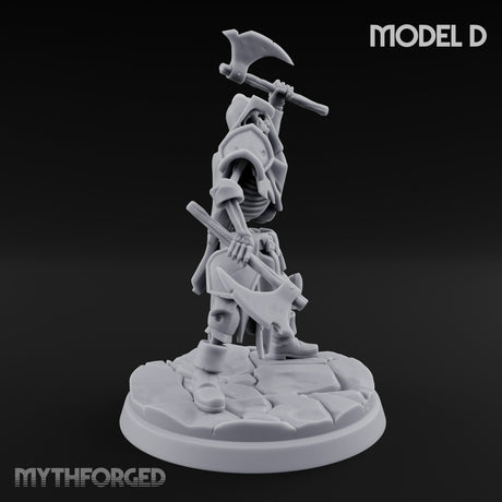 Blade And Axe Brandishing Skeleton Warrior D Miniature for Dungeons and Dragons, Pathfinder or other TTRPGs