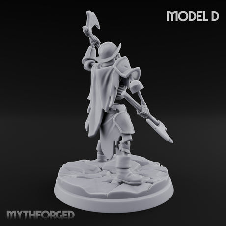 Blade And Axe Brandishing Skeleton Warrior D Miniature for Dungeons and Dragons, Pathfinder or other TTRPGs