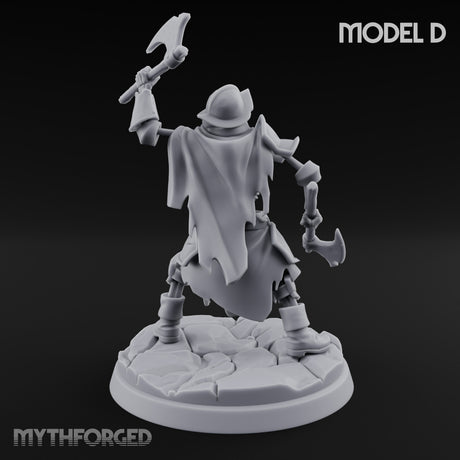 Blade And Axe Brandishing Skeleton Warrior D Miniature for Dungeons and Dragons, Pathfinder or other TTRPGs