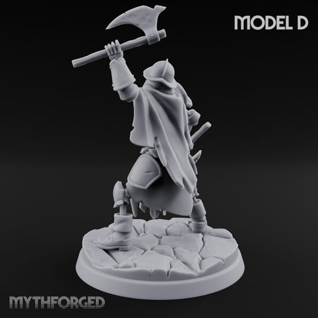 Blade And Axe Brandishing Skeleton Warrior D Miniature for Dungeons and Dragons, Pathfinder or other TTRPGs