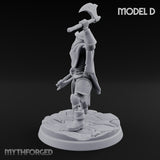 Blade And Axe Brandishing Skeleton Warrior D Miniature for Dungeons and Dragons, Pathfinder or other TTRPGs