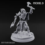 Blade And Axe Brandishing Skeleton Warrior D Miniature for Dungeons and Dragons, Pathfinder or other TTRPGs