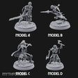 Blade And Axe Brandishing Skeleton Warriors Miniature for Dungeons and Dragons, Pathfinder or other TTRPGs