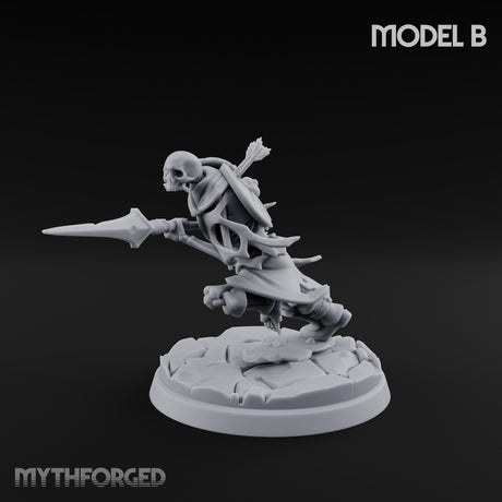 Blade And Axe Brandishing Skeleton Warriors Miniature for Dungeons and Dragons, Pathfinder or other TTRPGs