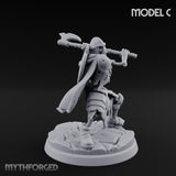 Blade And Axe Brandishing Skeleton Warriors Miniature for Dungeons and Dragons, Pathfinder or other TTRPGs