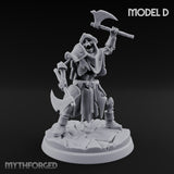Blade And Axe Brandishing Skeleton Warriors Miniature for Dungeons and Dragons, Pathfinder or other TTRPGs