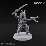 Blade And Gun Wielding Human Samurai Miniature for Dungeons and Dragons, Pathfinder or other TTRPGs